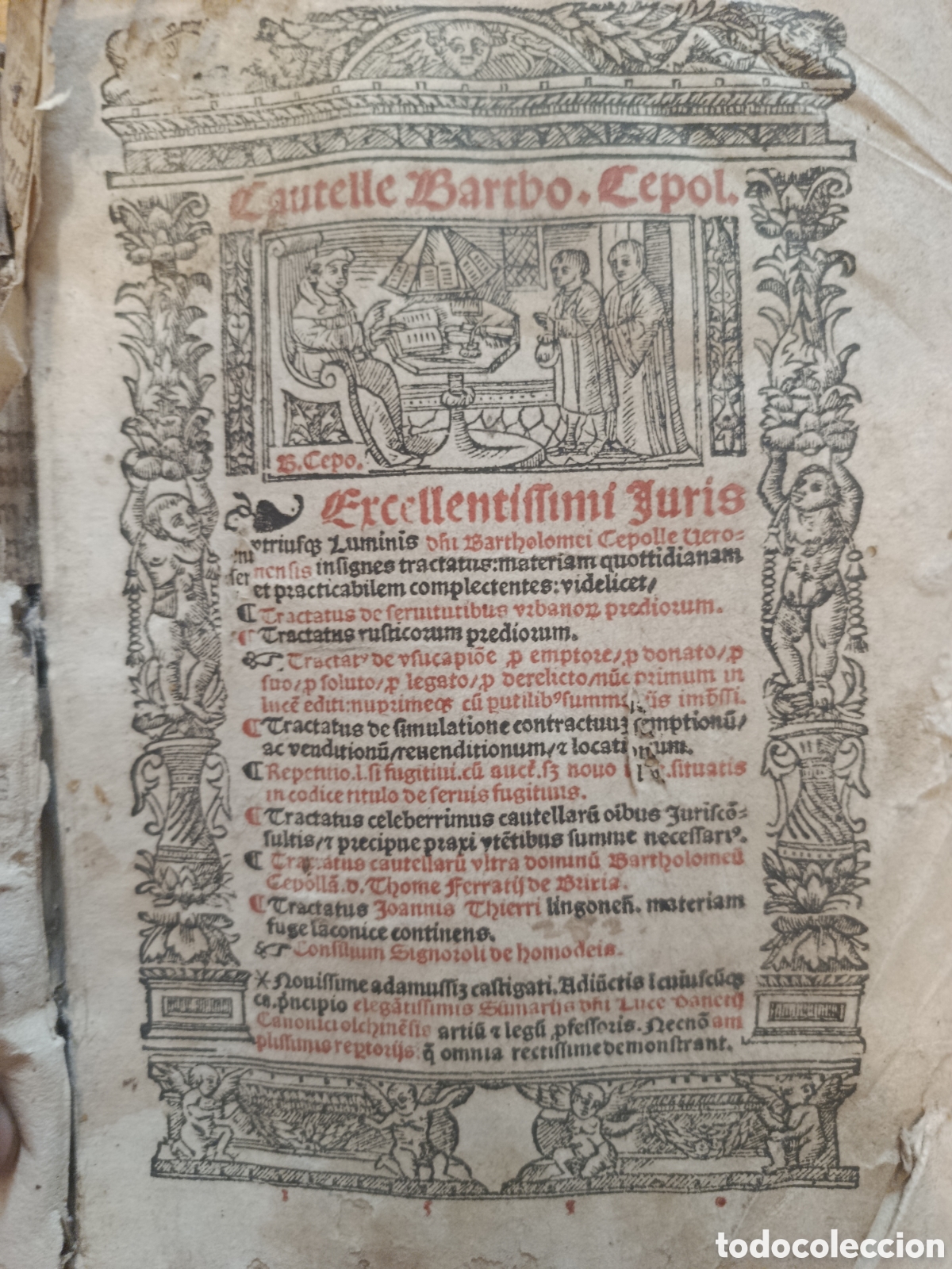 Libros antiguos: Juris, Barto Cepoll (1530) Post Incunable