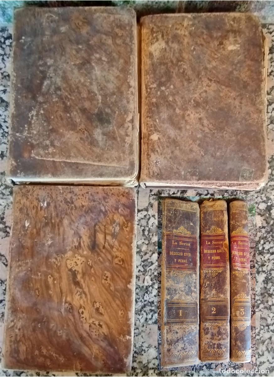 Libros antiguos: ELEMENTOS DE DERECHO CIVIL Y PENAL P. GOMEZ DE LA SERNA J.M. MONTALBAN 1877 3 TOMOS PASTA DURA EN PI