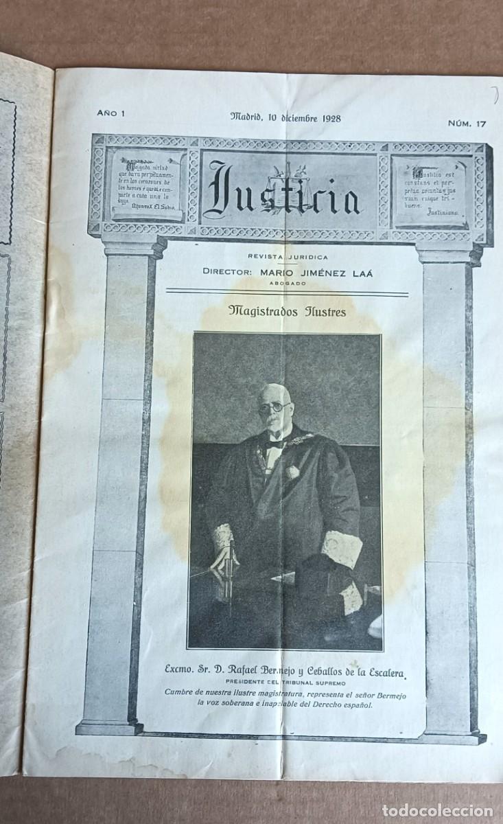 Libros antiguos: JUSTICIA Revista jur&iacute;dica -- 10 diciembre 1928 a&ntilde;o I &ndash; n&uacute;mero 17