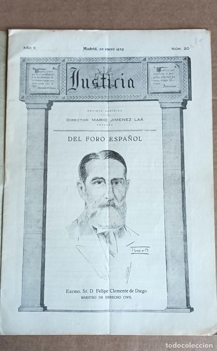 Libros antiguos: JUSTICIA Revista jur&iacute;dica -- 20 enero 1929 a&ntilde;o II &ndash; n&uacute;mero 17