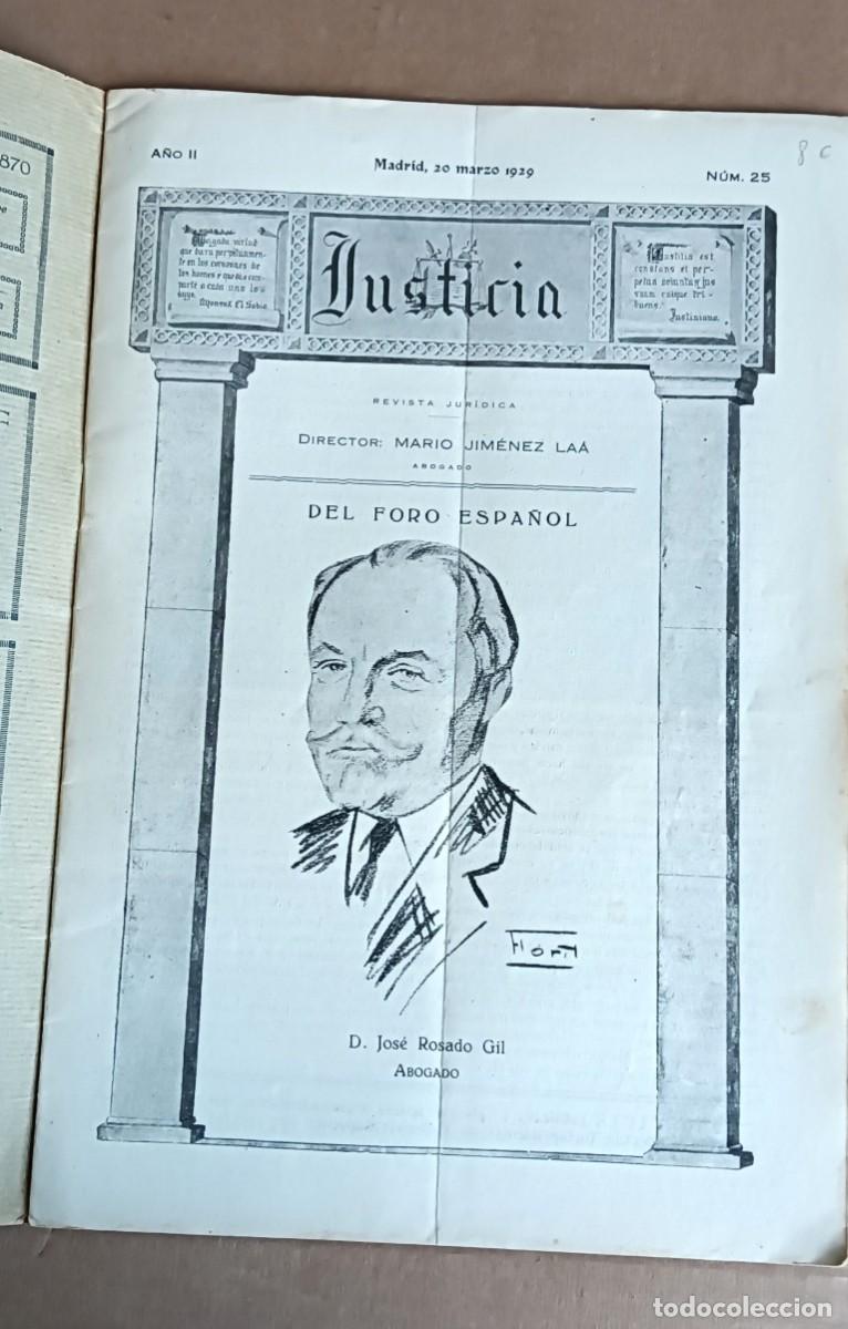 Libros antiguos: JUSTICIA Revista jur&iacute;dica -- 20 marzo 1929 a&ntilde;o II &ndash; n&uacute;mero 25
