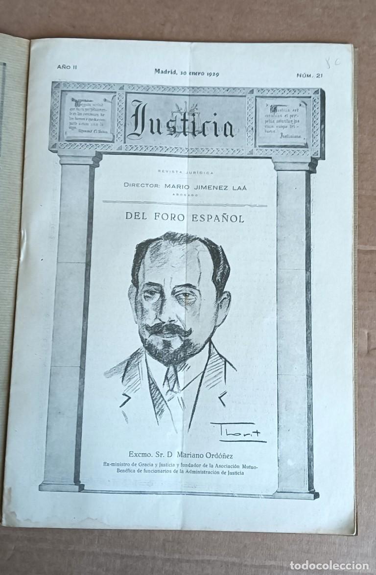 Libros antiguos: JUSTICIA Revista jur&iacute;dica -- 30 enero 1929 a&ntilde;o II &ndash; n&uacute;mero 21