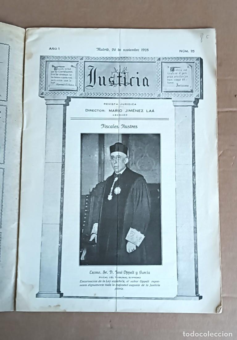 Libros antiguos: JUSTICIA Revista jur&iacute;dica -- 20 noviembre 1928 a&ntilde;o I &ndash; n&uacute;mero 15