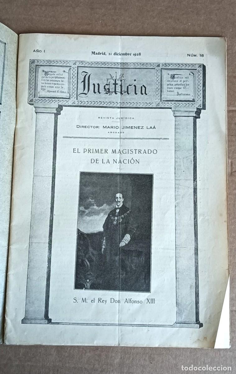 Libros antiguos: JUSTICIA Revista jur&iacute;dica -- 31 diciembre 1928 a&ntilde;o I &ndash; n&uacute;mero 18