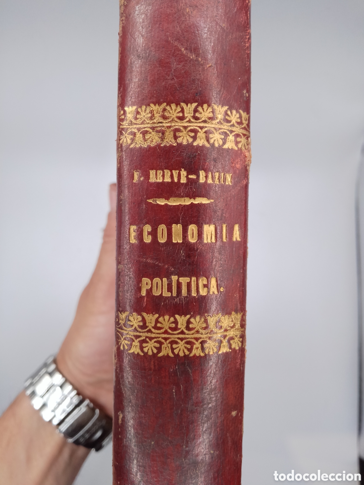 Libros antiguos: Libro Antiguo 1887: Tratado Elemental de Econom&iacute;a Pol&iacute;tica - F. Herv&eacute;-Bazin (Piel)