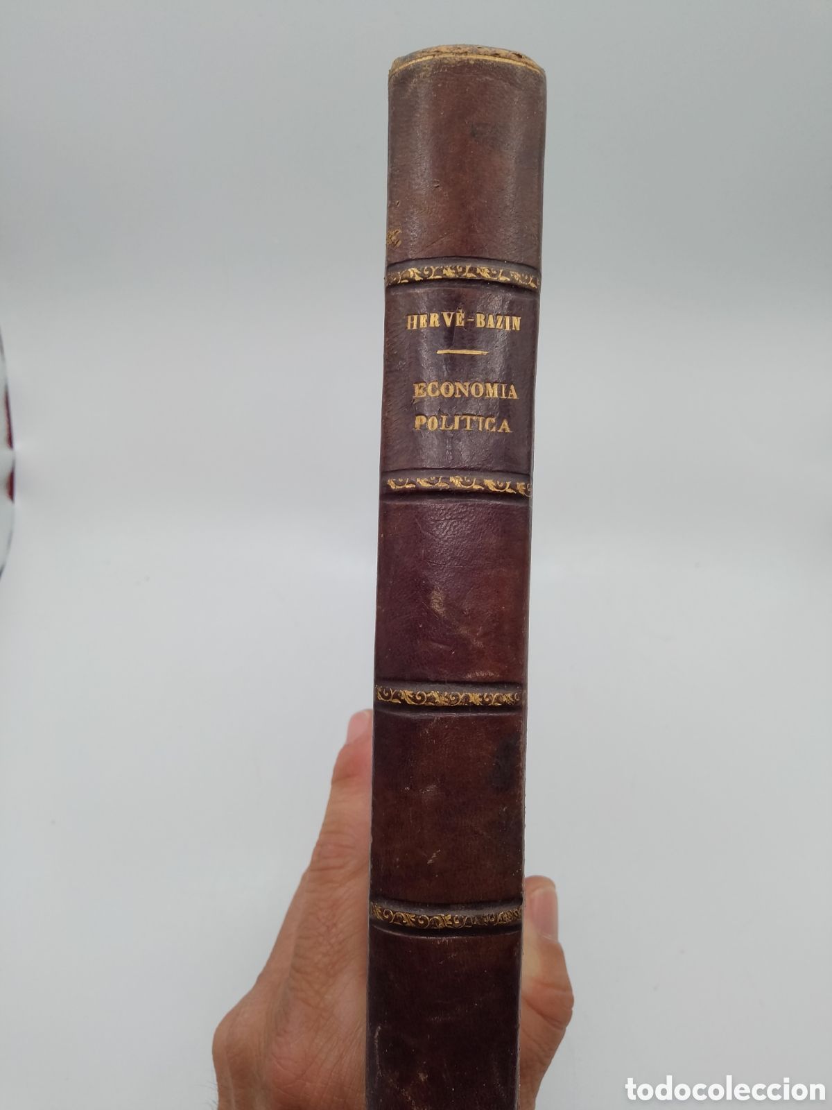 Libros antiguos: Libro Antiguo 1887: Tratado Elemental de Econom&iacute;a Pol&iacute;tica - F. Herv&eacute;-Bazin (Encuadernaci&oacute;n en Piel)