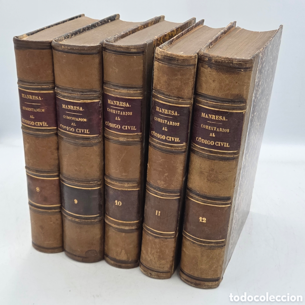 Old books: COMENTARIOS AL C&Oacute;DIGO CIVIL Espa&ntilde;ol J.M. Manresa 1901 tomos 8 9 ,10,11,12