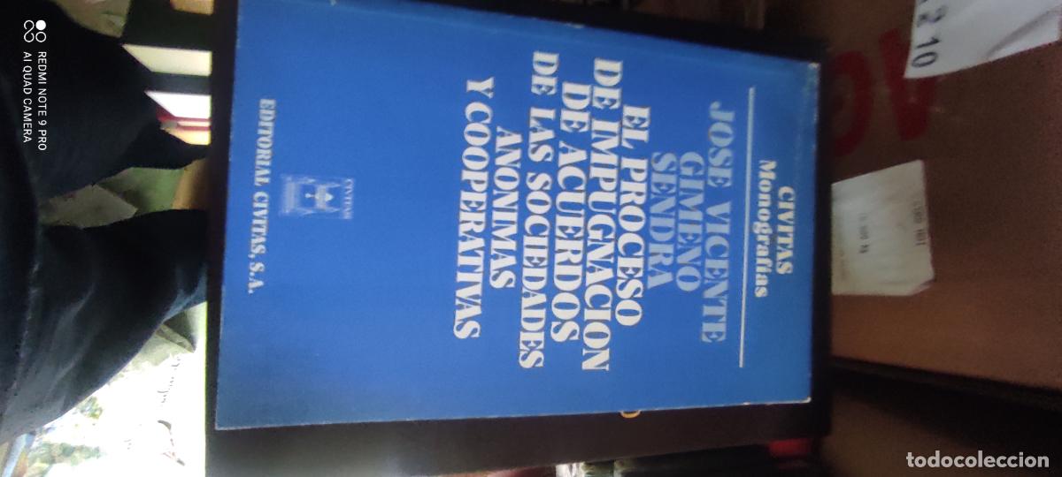 Libros antiguos: J.V. Gimeno Sendra, El proceso de impugnaci&oacute;n de acuerdos de las sociedades an&oacute;nimas y cooperativas