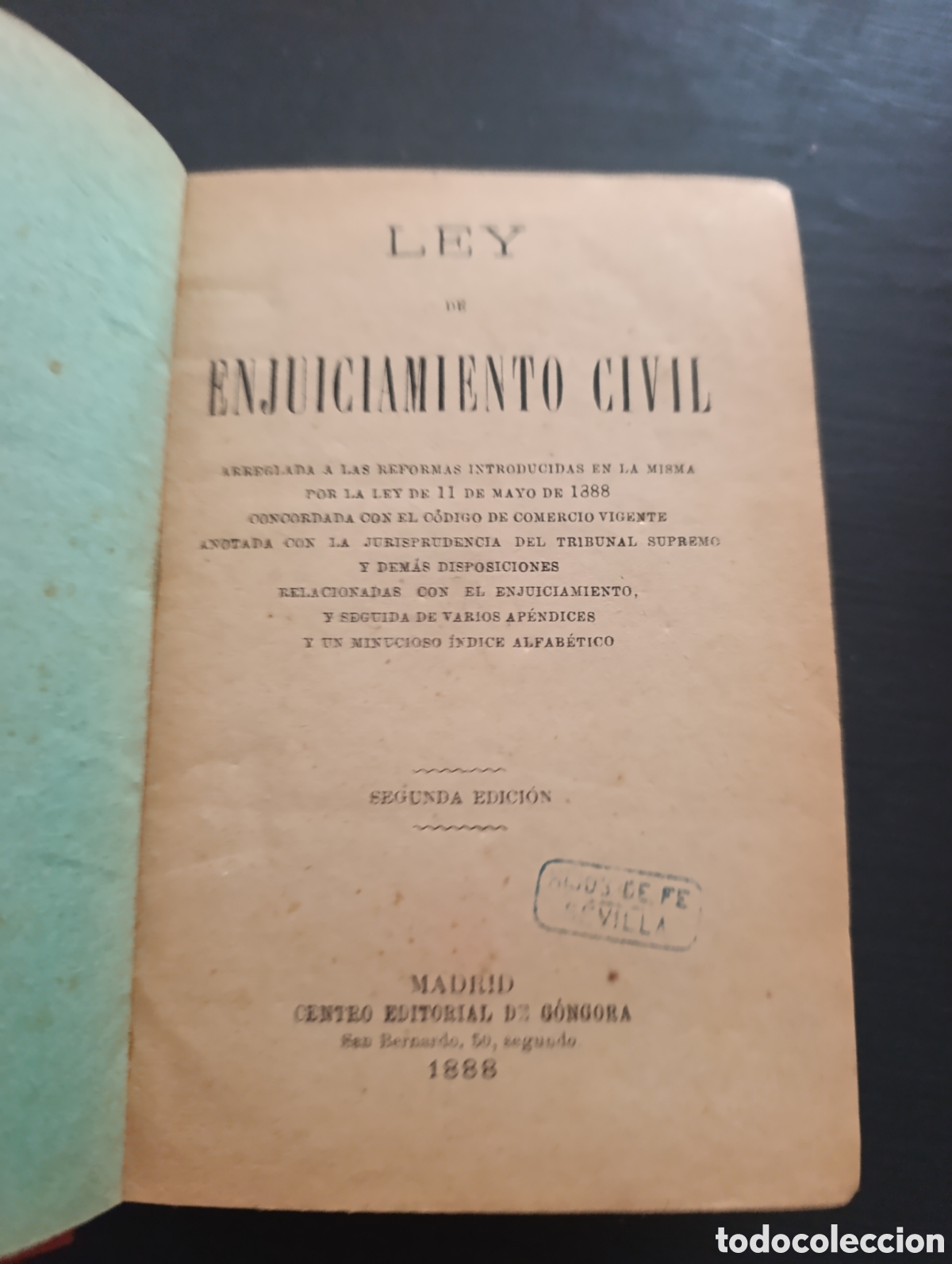 Libros antiguos: Ley de Enjuiciamiento Civil.