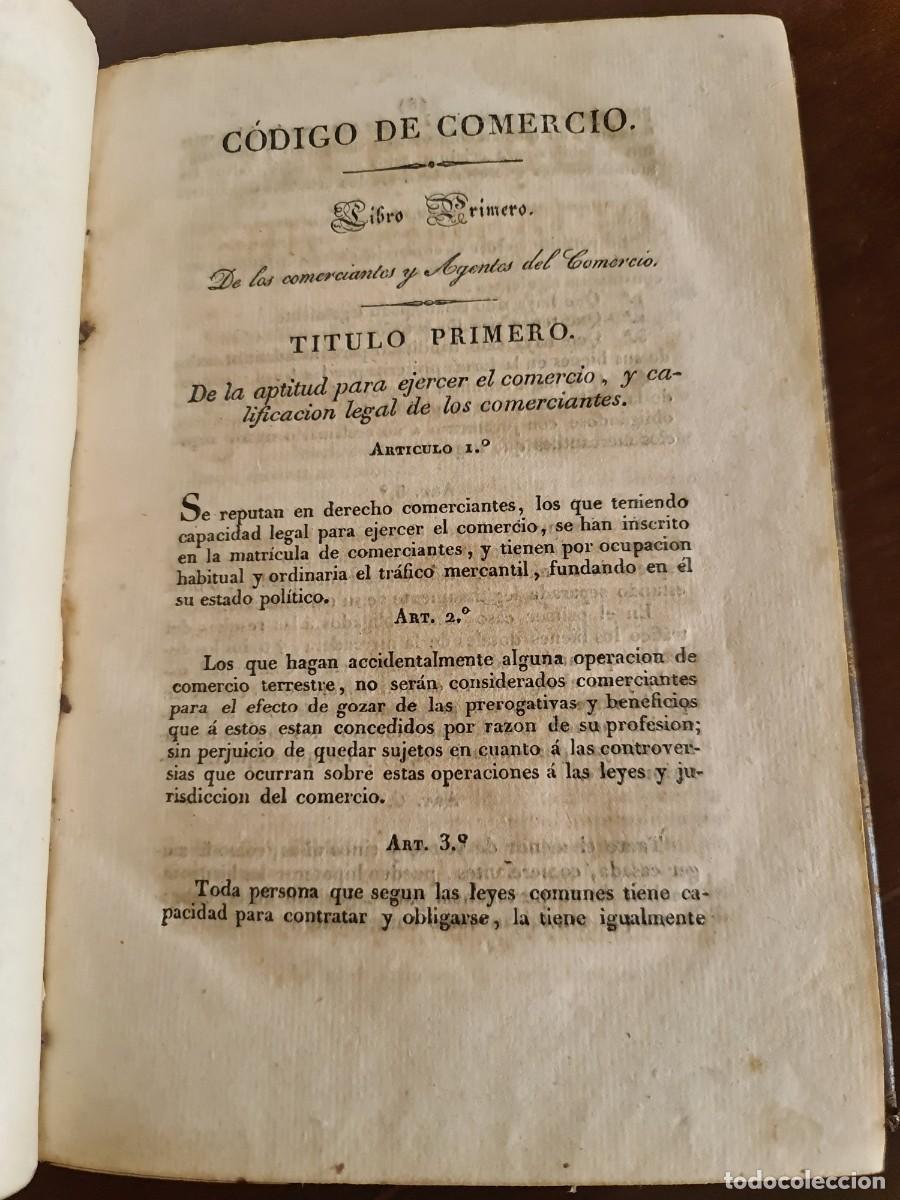 Libros antiguos: C&oacute;digo de Comercio. 1829. 1a Edici&oacute;n Oficial. Madrid. - Foto 9