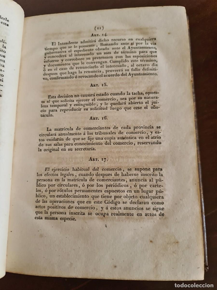 Libros antiguos: C&oacute;digo de Comercio. 1829. 1a Edici&oacute;n Oficial. Madrid. - Foto 10