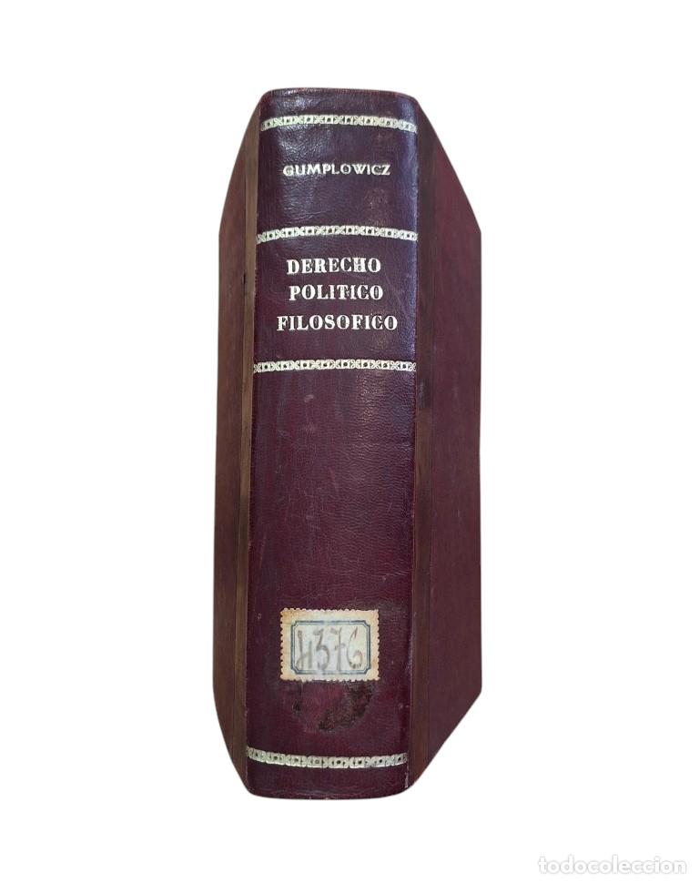 Antiquarische B&uuml;cher: Gumplowicz, Luis.- DERECHO POL&Iacute;TICO FILOS&Oacute;FICO