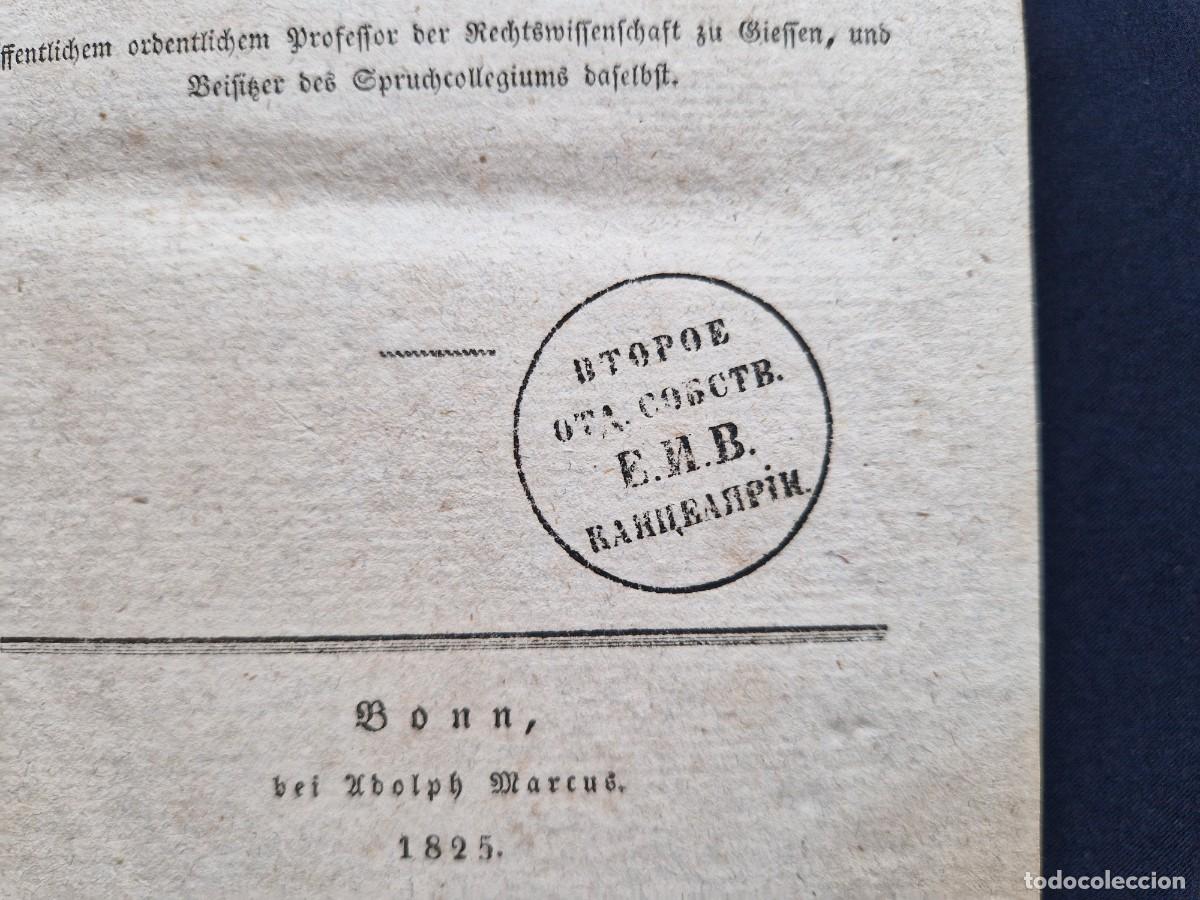 Libros antiguos: Linde - Civilprozesses - 1825 - Sello Canciller&iacute;a Imperial Rusa