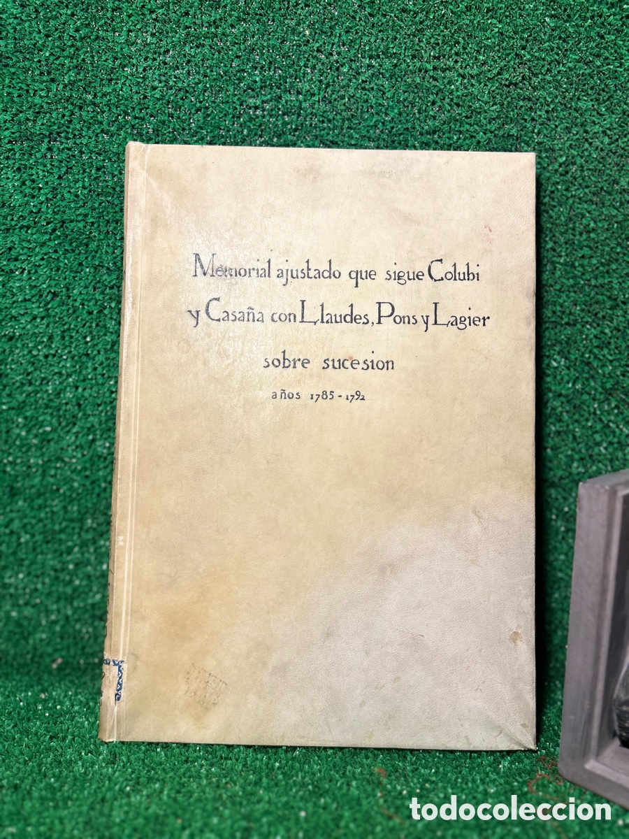 Libros antiguos: MEMORIAL AJUSTADO COLUBI Y PONS VALENCIA 1785-B2