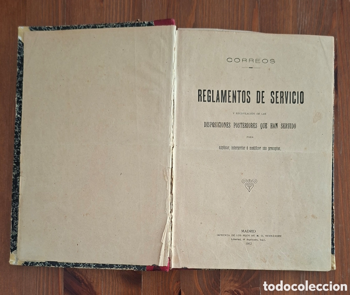 Libros antiguos: Libro Reglamento de Correos 1912