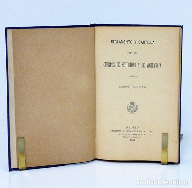 Antiquarische B&uuml;cher: REGLAMENTO Y CARTILLA PARA LOS CUERPOS DE SEGURIDAD Y DE VIGILANCIA