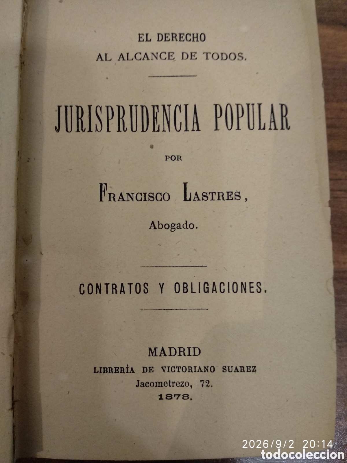 Libros antiguos: Contratos y obligaciones/compra venta y permuta (Francisco Lastres)