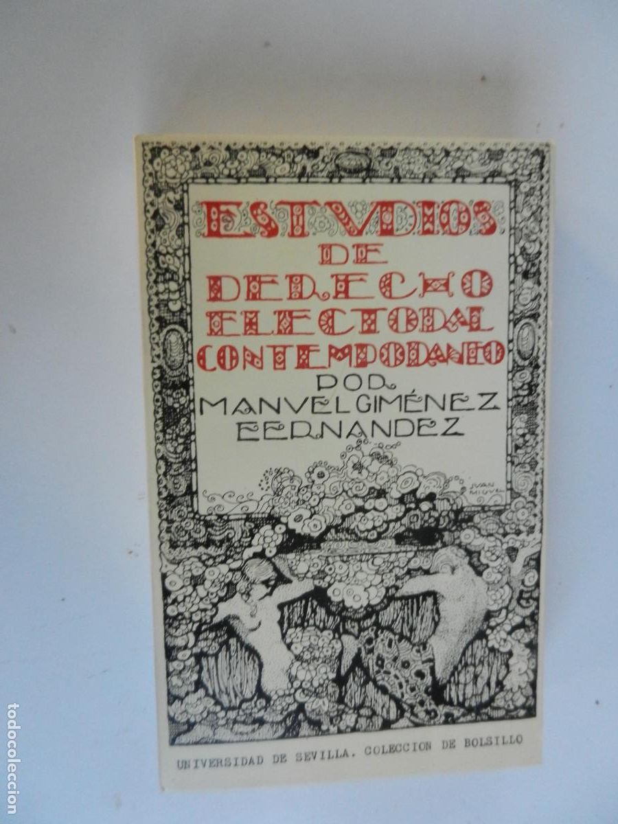 Libros antiguos: ESTUDIOS DE DERECHO ELECTORAL CONTEMPORANEO - MANUEL GIMENEZ FERNANDEZ . UNV. SEVILLA COL BOLSILLO
