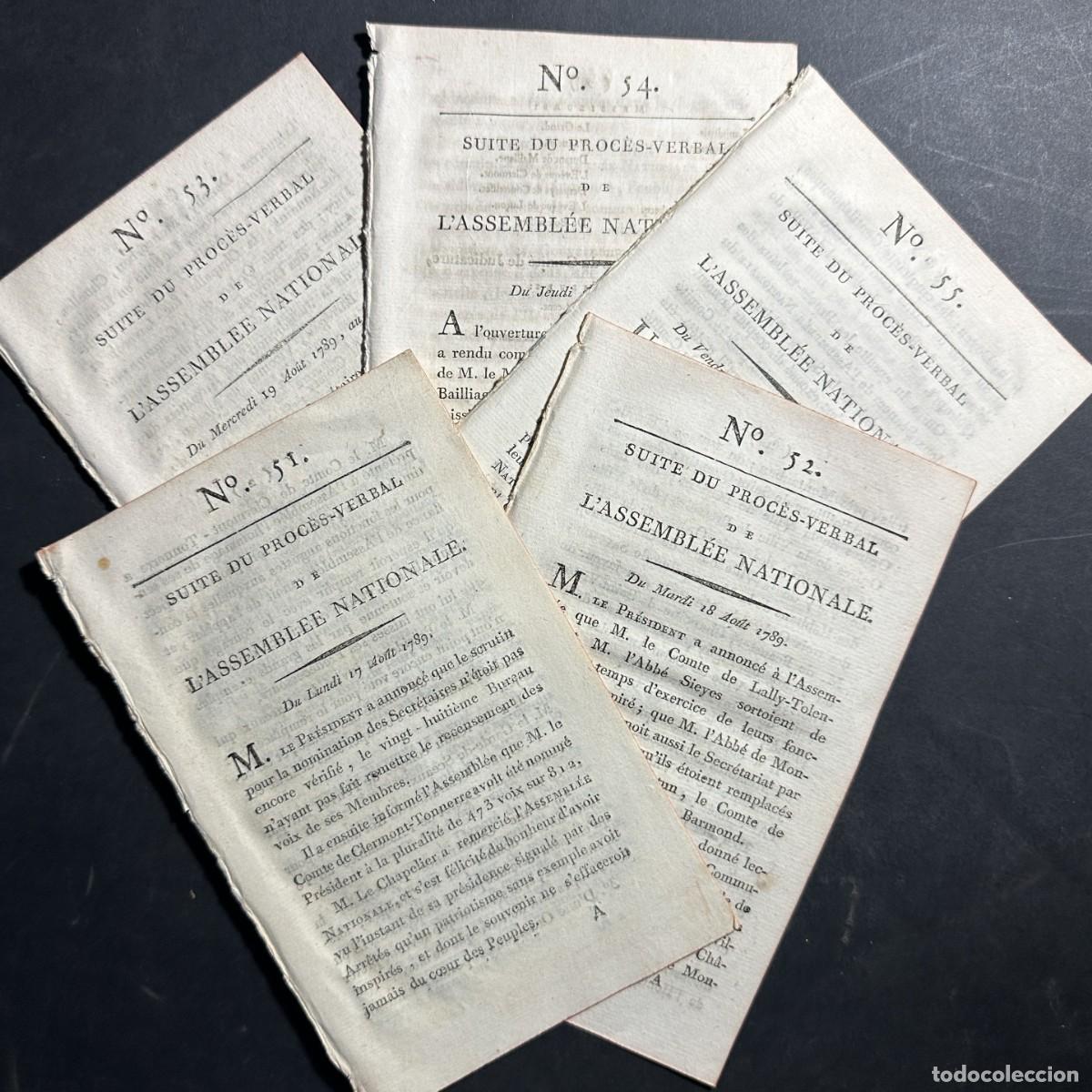 Livros antigos: a&ntilde;o 1789 - ACTAS DE LAS SESIONES DE LA ASAMBLEA NACIONAL - REVOLUCION FRANCESA -