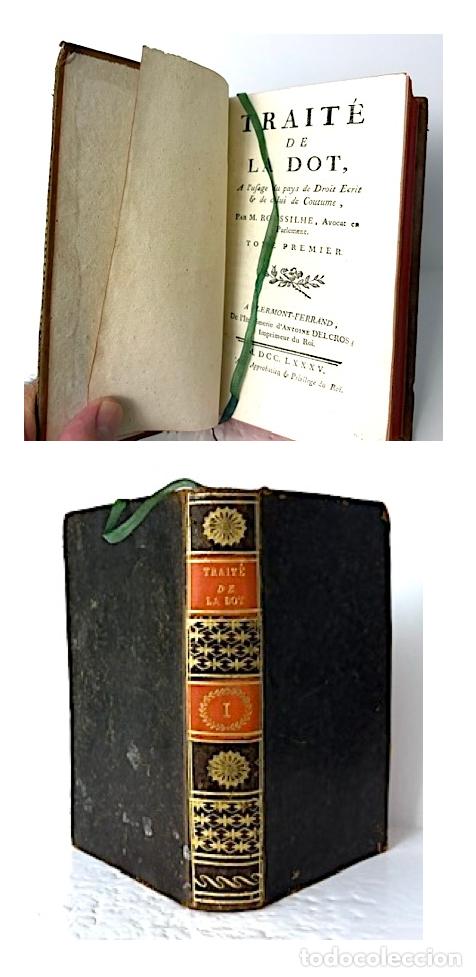 Libros antiguos: Trait&eacute; de la dot (Tratado de la dote) 1785 M. Roussilh&egrave;