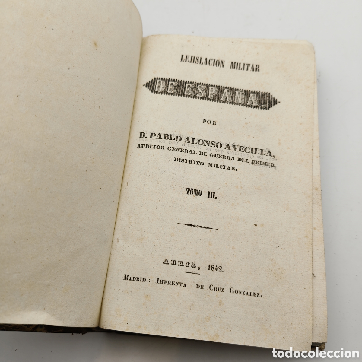 Libros antiguos: Antiguo Libro Legislaci&oacute;n Militar - Tomo 3-4 - Encuadernaci&oacute;n Pasta Espa&ntilde;ola Piel y Oro