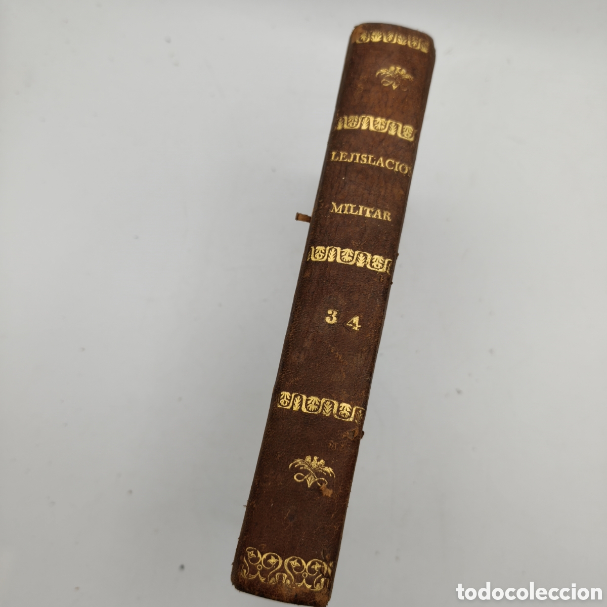 Libros antiguos: Antiguo Libro Legislaci&oacute;n Militar - Tomo 3-4 - Encuadernaci&oacute;n Pasta Espa&ntilde;ola Piel y Oro