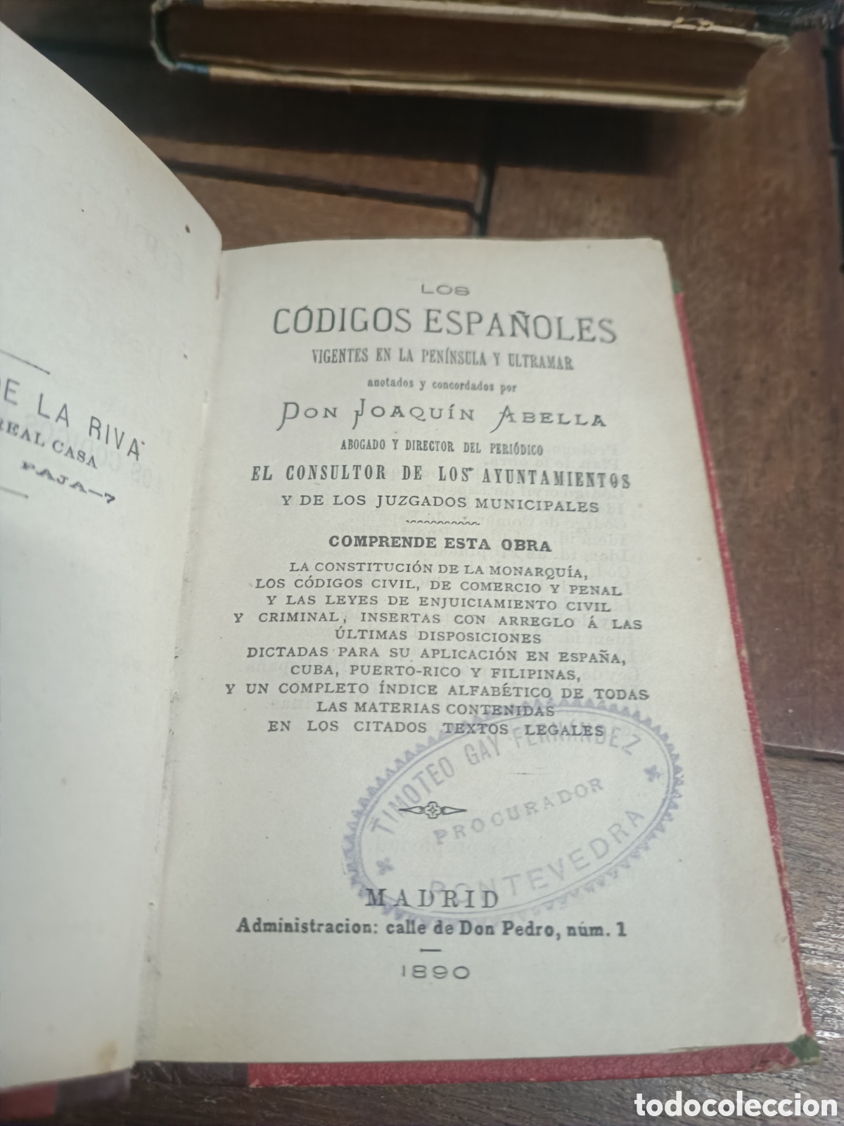 Libros antiguos: Los C&oacute;digos espa&ntilde;oles vigentes en pen&iacute;nsula ultramar Joaqu&iacute;n Abell&aacute; 1890 Cuba Filipinas Puerto Rico