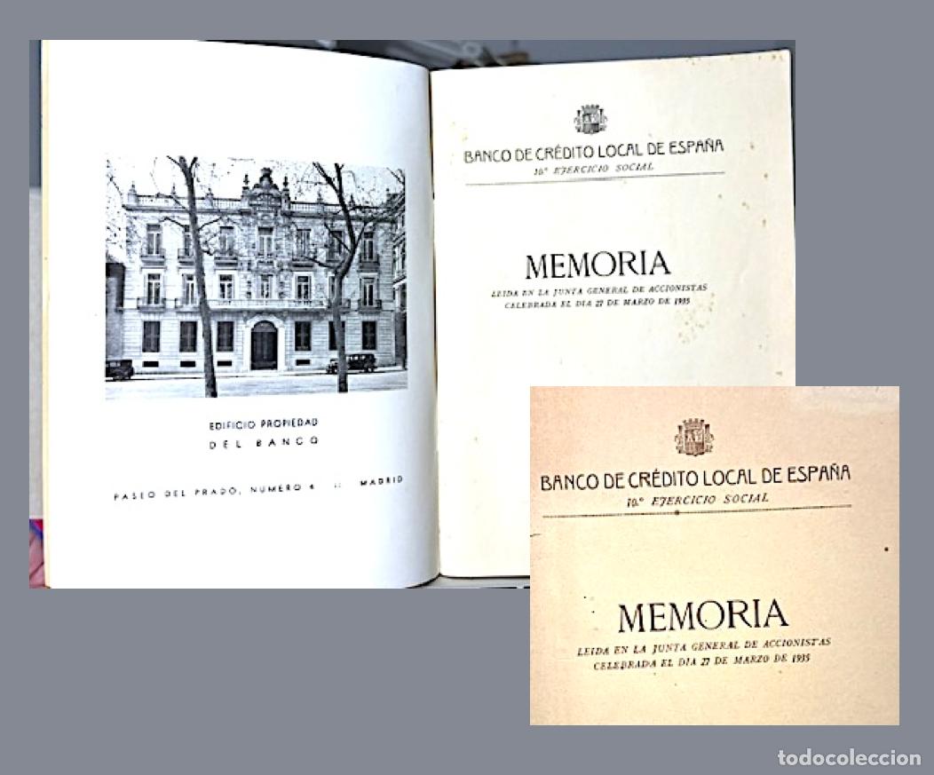 Libros antiguos: Banco de Cr&eacute;dito Local (Rep&uacute;blica. 1935 (Paseo del Prado Madrid