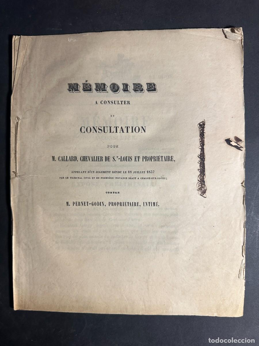 Libros antiguos: A&Ntilde;O 1828 - ANTIGUO DOCUMENTO JUR&Iacute;DICO FRANC&Eacute;S &ndash; COUR ROYALE DE DIJON - DERECHO