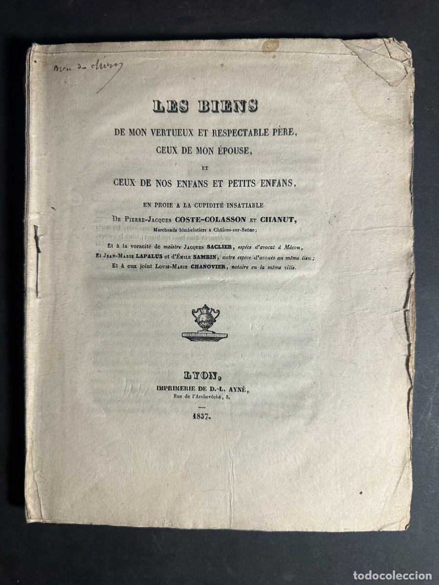 Libros antiguos: A&Ntilde;O 1837 - OPUSCULO FRANCES DE CARACTER JURIDICO - HERENCIA - DERECHO