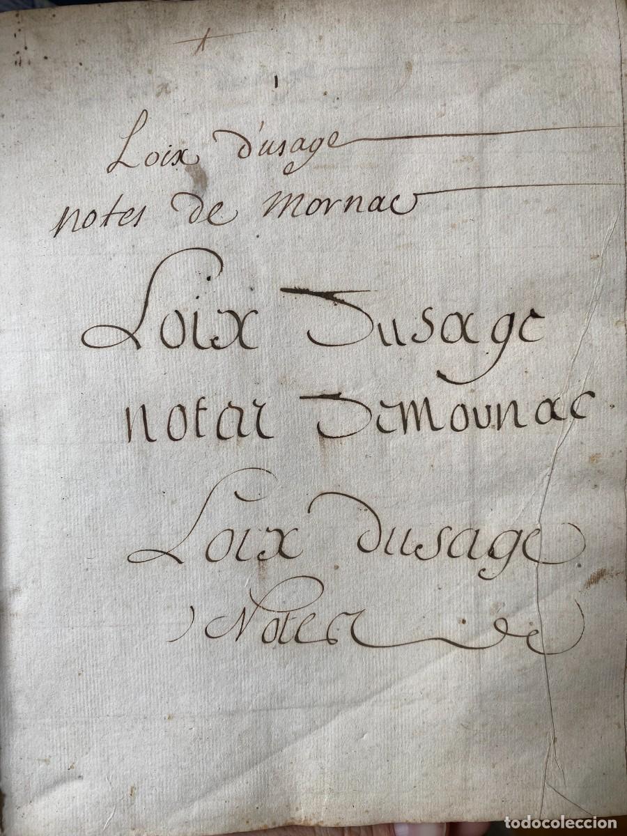 Libros antiguos: MORNACII (Antonii) [MORNAC (Antoine)]. [Arcangues, Monseigneur]. [French law. Manuscript. 18th C.].
