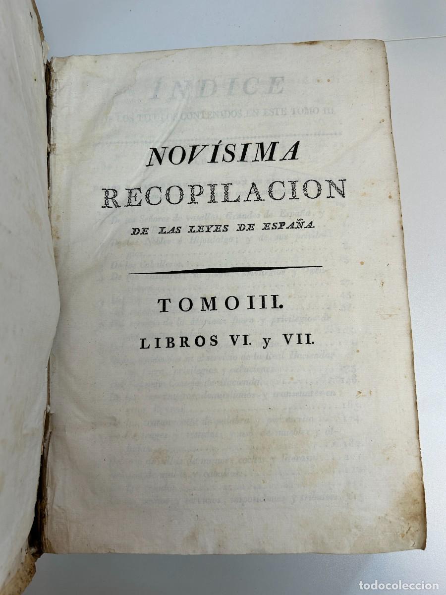 Libros antiguos: Nov&iacute;sima Recopilaci&oacute;n de las Leyes de Espa&ntilde;a (Tomo III: Libros VI y VII)