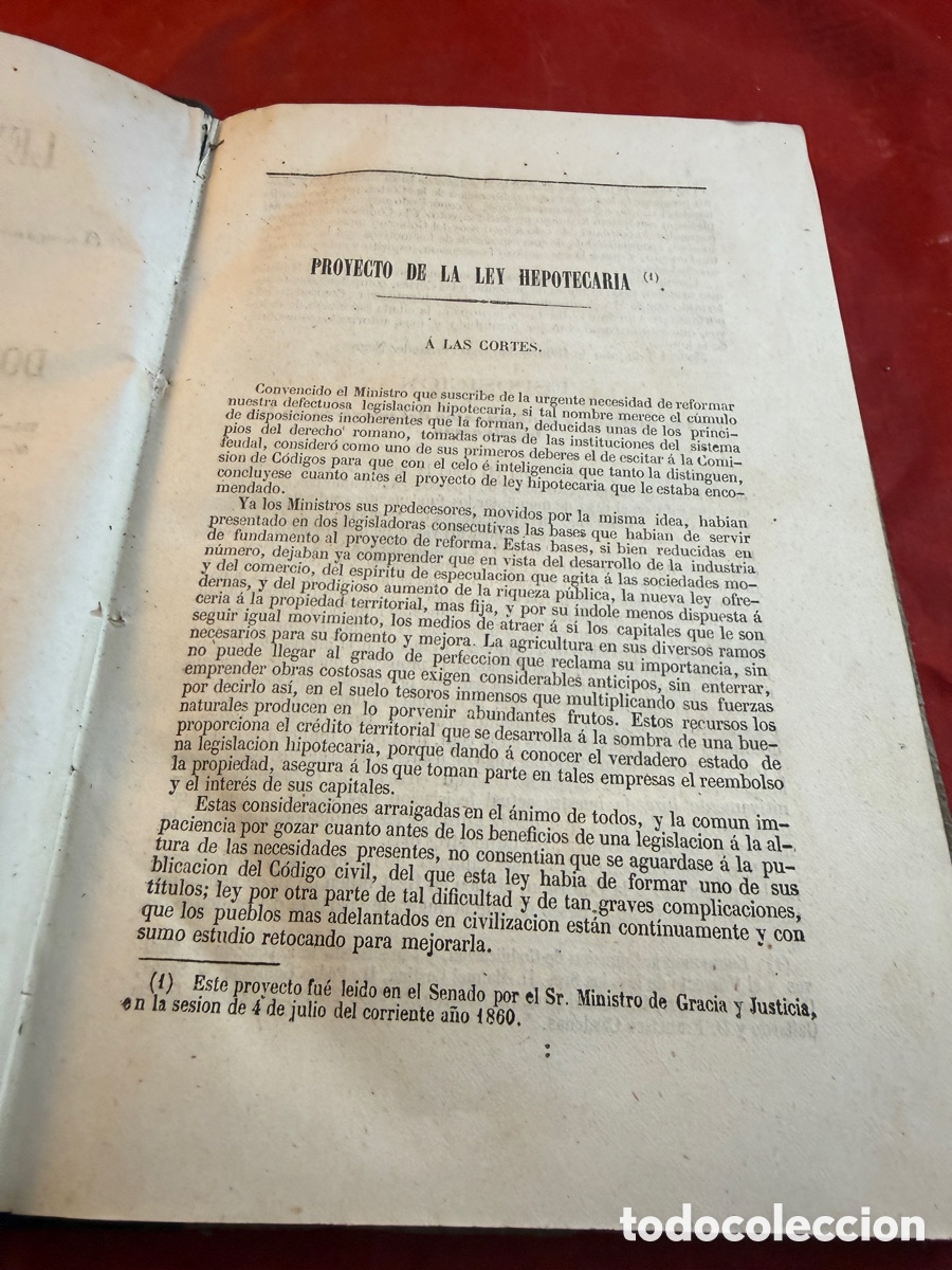 Libros antiguos: LEY HIPOTECARIA 1861 - Foto 2