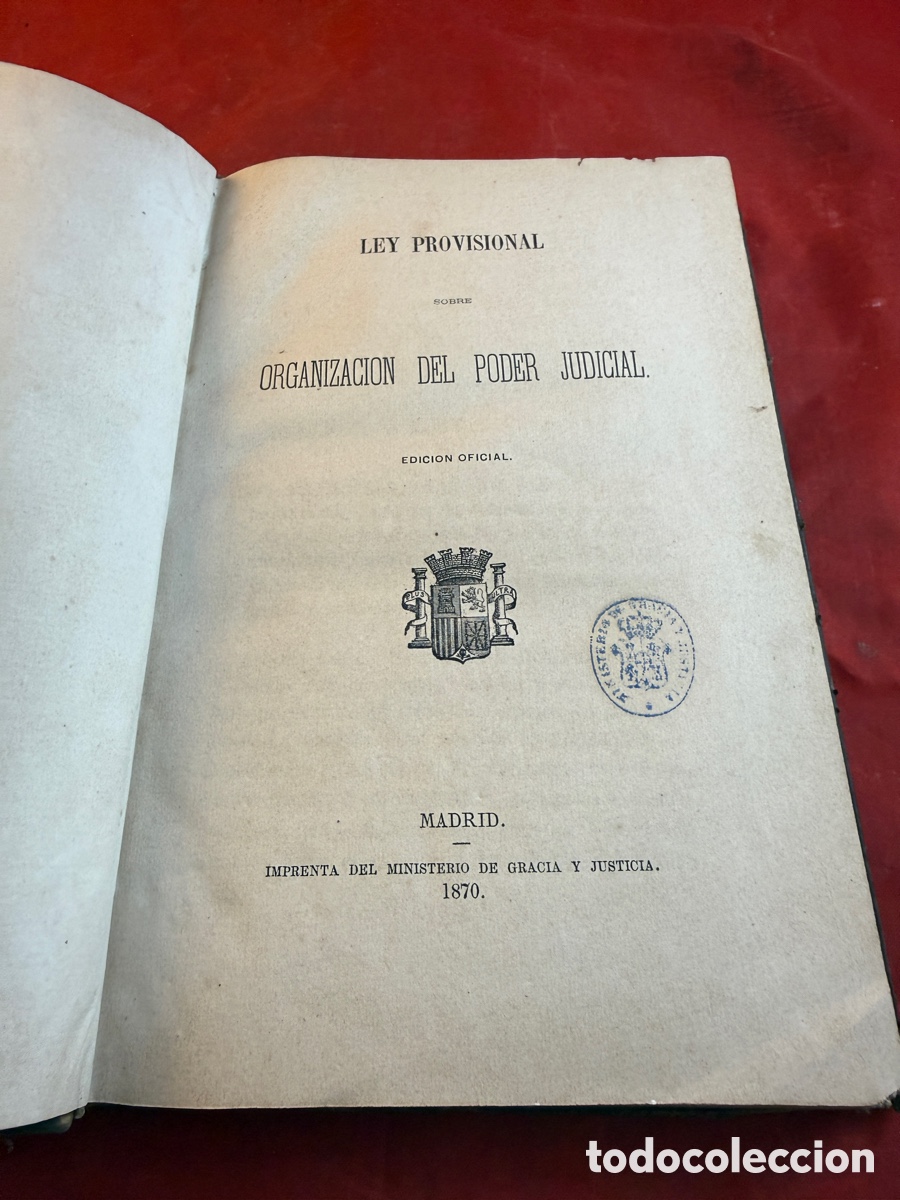 Libros antiguos: LEY PROVISIONAL PODER JUDICIAL 1870 - Foto 1