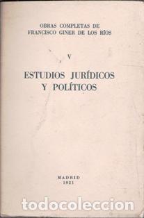 Libros antiguos: Estudios jur&iacute;dicos y pol&iacute;ticos, Francisco Giner de los R&iacute;os