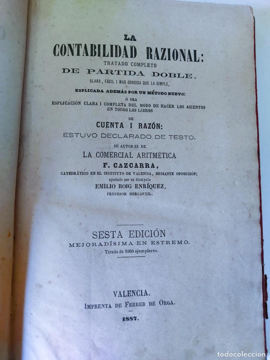 Libros antiguos: LA CONTABILIDAD RAZIONAL A&Ntilde;O 1887