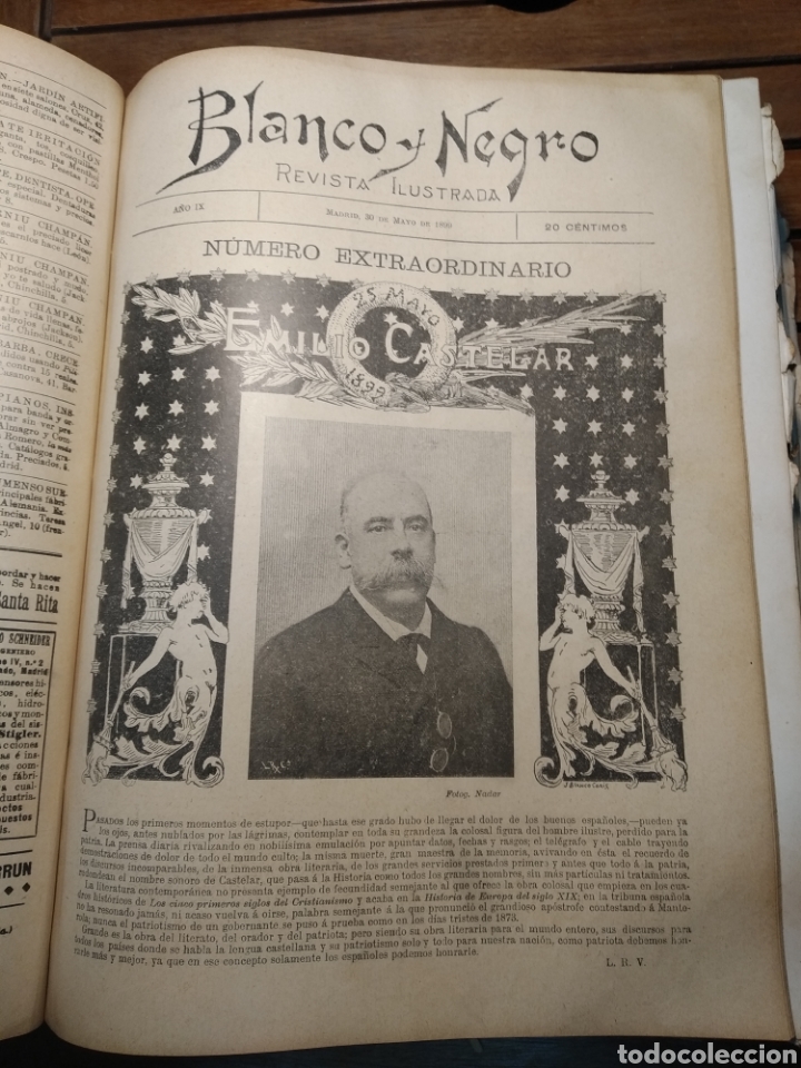 Libros antiguos: Blanco y negro almanaque 1899. Revista .anuario completo. Pardo Bazán, Echegaray, Blasco Ibáñez... - Foto 63 - 303470923