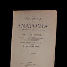 Libros antiguos: COMPENDIO DE ANATOMÍA PARA USO DE LOS ARTISTAS - MATHIAS DUVAL