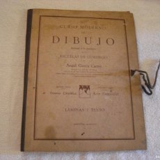 Libros antiguos: CURSO MODERNO DE DIBUJO . ANGEL GARCIA CARRIO . ESCUELAS DE COMERCIO. 1936 , LAMINAS Y TEXTO.
