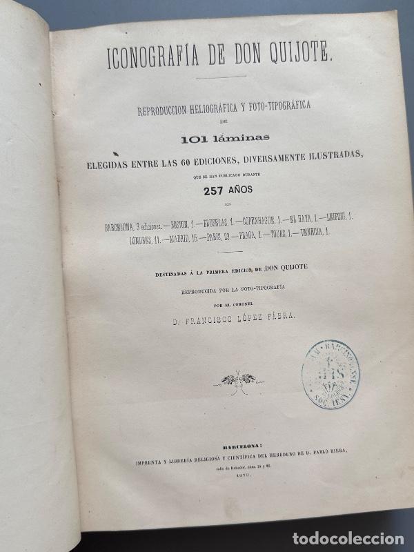 Libros antiguos: Iconograf&iacute;a de Don Quijote. 101 l&aacute;minas - Heredero de Pablo Riera, 1879