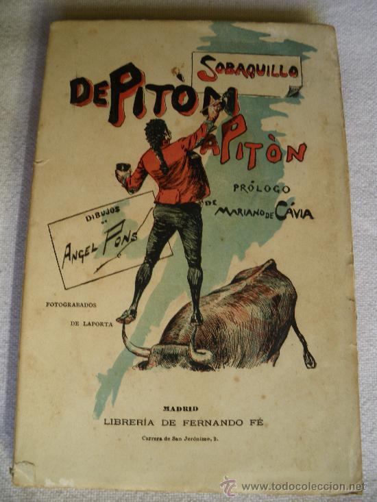 Libros antiguos: DE PIT&Oacute;N A PIT&Oacute;N. SOBAQUILLO.1891 - Foto 1