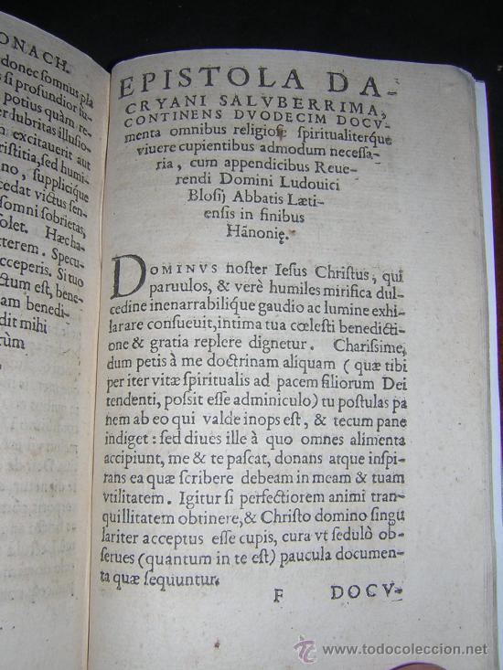 Libros antiguos: 1549 - BLOSIO - DACRYANO - SPECULUM MONACHORUM - Foto 6