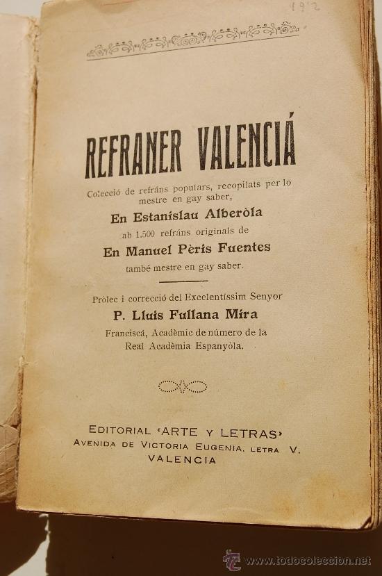 Libros antiguos: REFRANER VALENCI&Aacute; - Foto 2