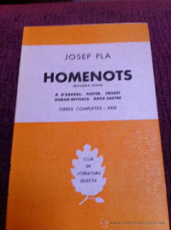 Libros antiguos: HOMENOTS. Josep Pla. - Foto 1