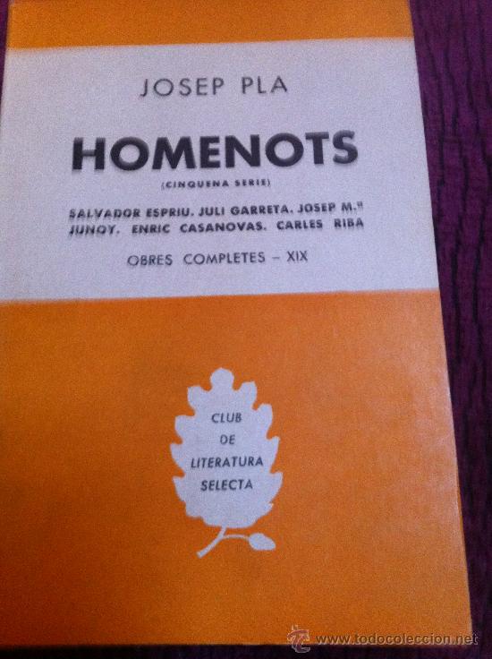 Libros antiguos: HOMENOTS. Josep Pla. - Foto 1