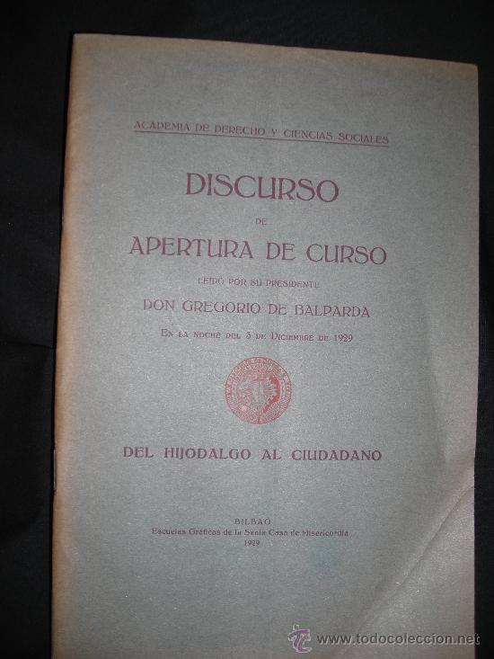 Libros antiguos: &rdquo;DEL HIJODALGO AL CIUDADANO&rdquo;    D. GREGORIO DE BALPARDA - Foto 1