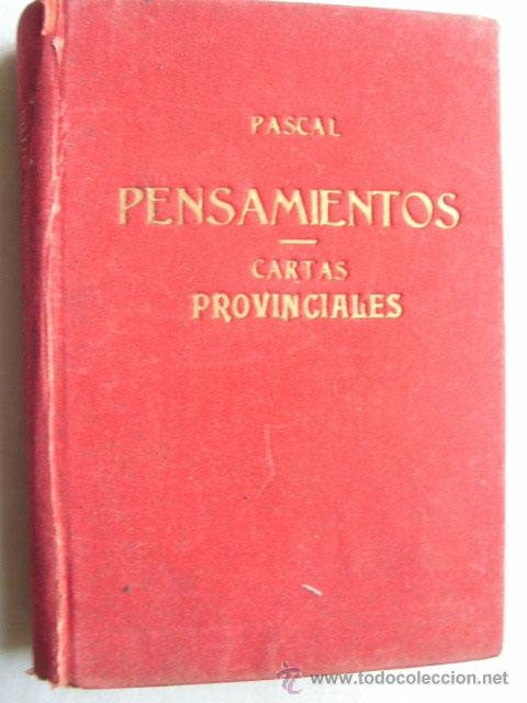 Libros antiguos: PENSAMIENTOS/ LAS PROVINCIALES. PASCAL. 1933 - Foto 1