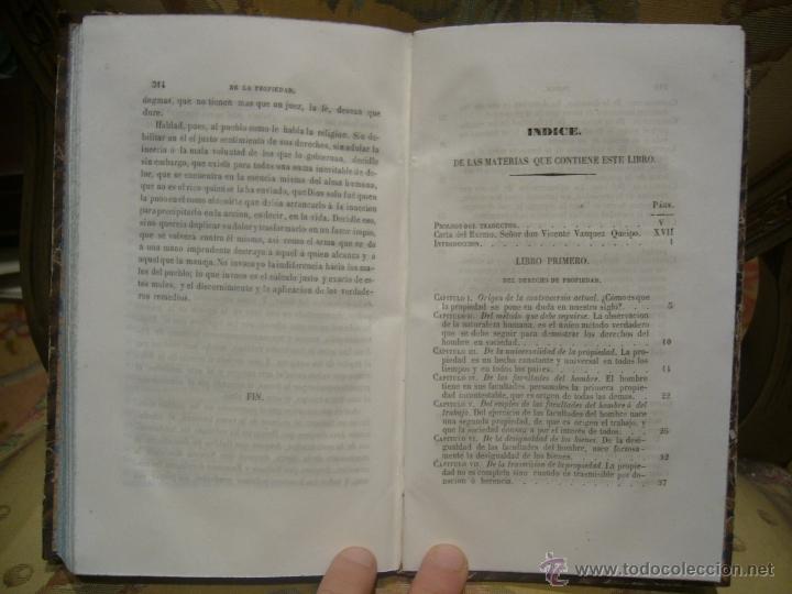 Libros antiguos: DE LA PROPIEDAD, DE Mr. THIERS. 1&ordf; EDICION 1.848. - Foto 6