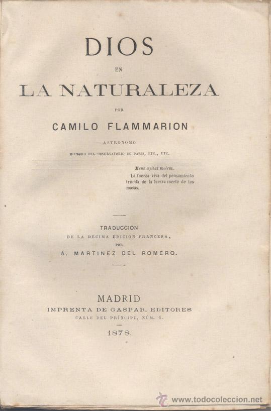 Libros antiguos: DIOS EN LA NATURALEZA - 1878 - Foto 1