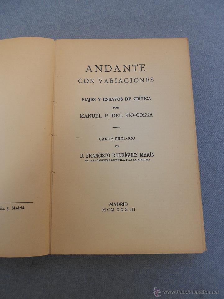 Libros antiguos: ANDANTE CON VARIACIONES - Foto 5